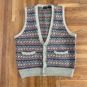 Vintage Structure Multicolor Wool Vest